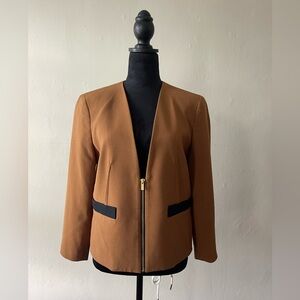 Nine West Tan Blazer with Black Details
